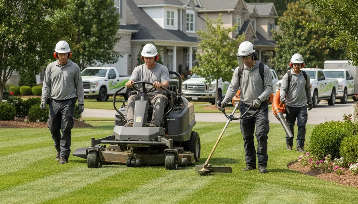 Tree service crew in Wilmington, NC providing professional lawn and tree care for coastal properties