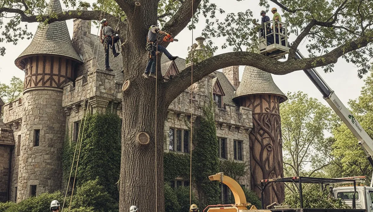 Tree service crew in Wilmington, NC providing professional tree removal and trimming services