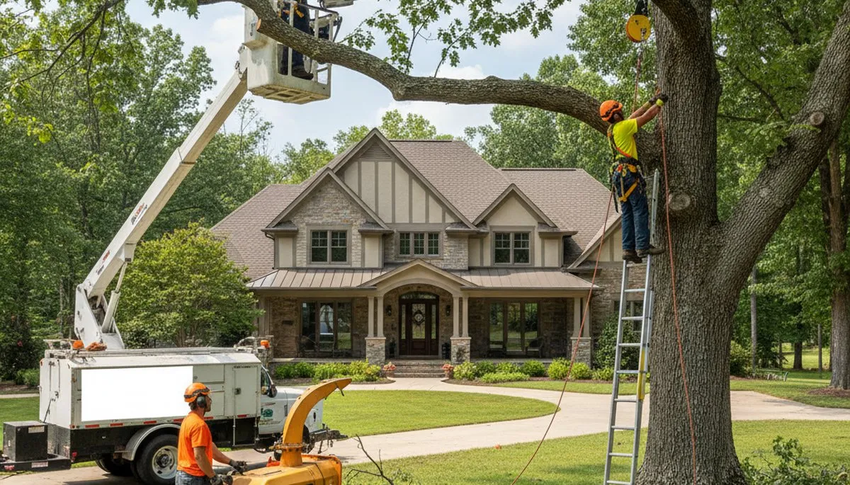Tree service crew in Wilmington, NC providing professional tree removal and trimming services