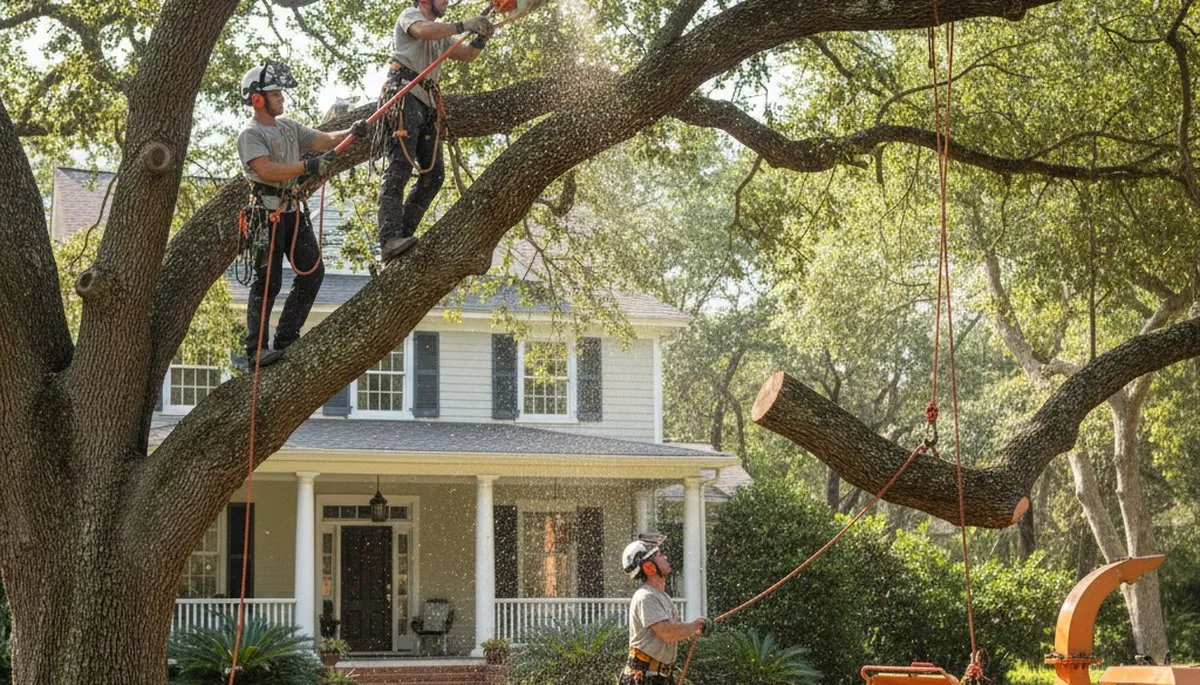 Tree service crew in Wilmington, NC providing professional tree removal and trimming services