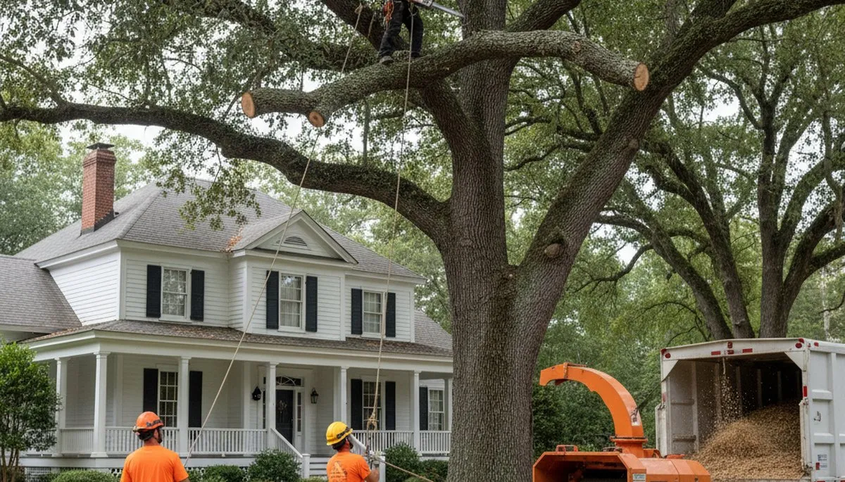 Tree service team in Wilmington, NC providing professional tree removal and cleanup