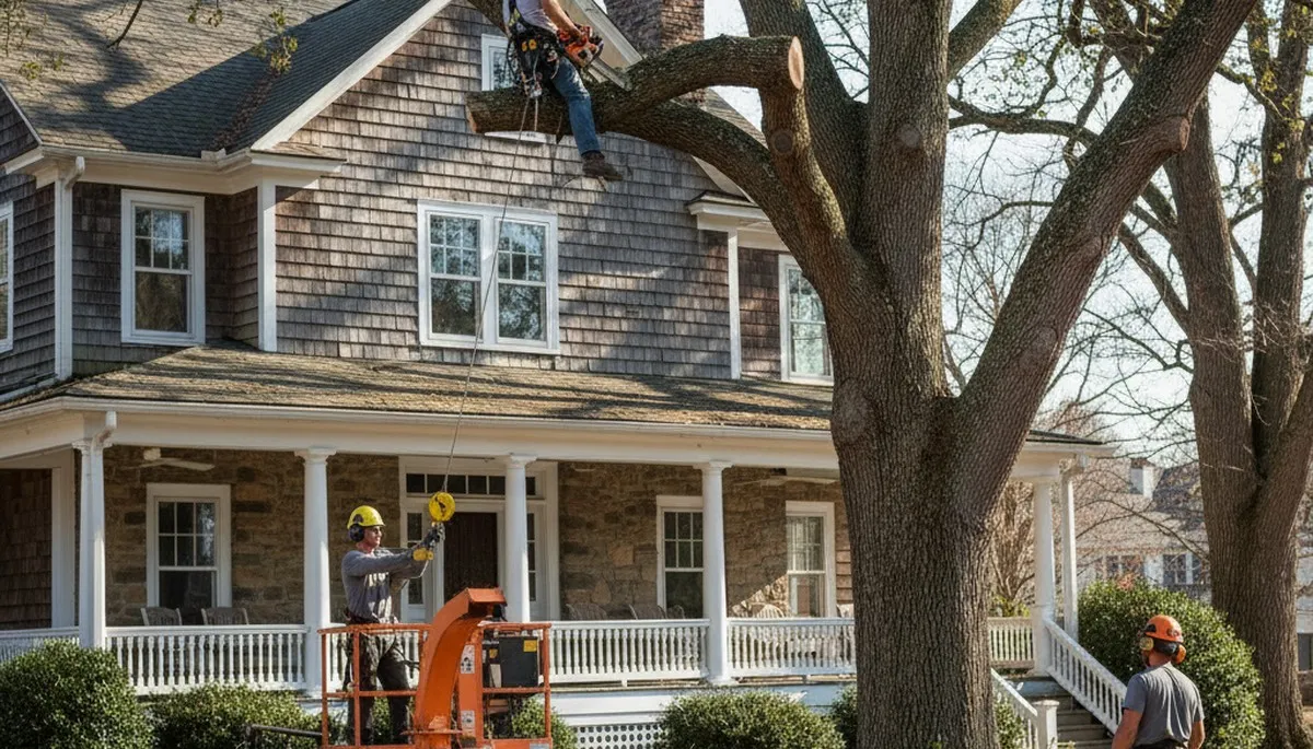 Tree service crew in Wilmington, NC providing professional tree removal and trimming services